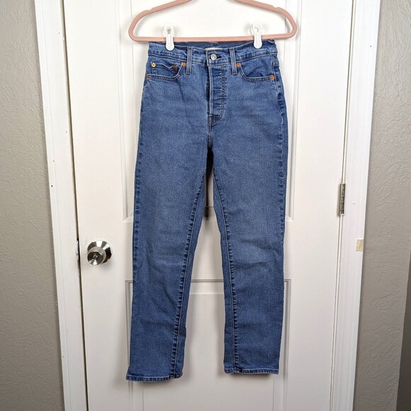 Levi's | Blue Wedgie Straight High Rise Denim Jeans Size 27 - Picture 1 of 8
